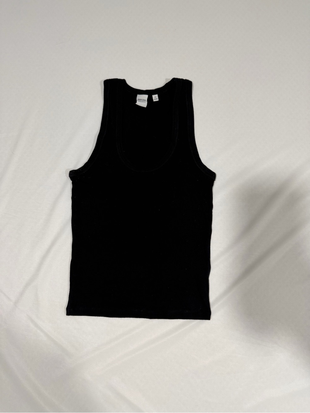 Aritzia Classic Black Ribbed Tank Top - Women